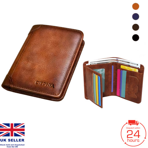 Mens genuine leather rfid - genuine,