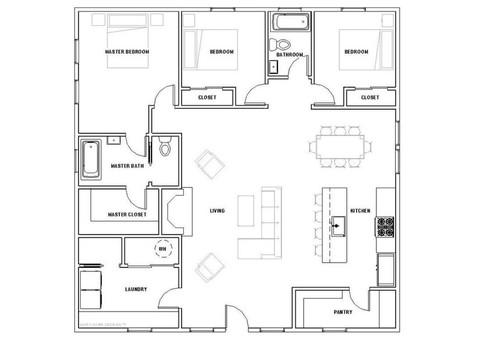 Spacious cottage bed bath - cottage,