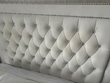 Double Cream Plush Headboard only