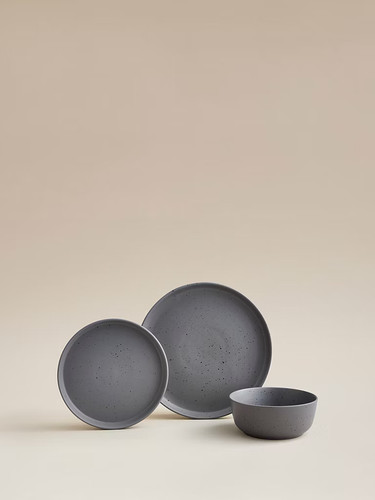 Grey speckled dinner set - speckled,