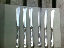 6 STERLING SILVER HANDLED BUTTER KNIVES