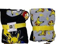Pokemon Pikachu Kids Boys Fleece Cosy Warm Winter Pyjama Set Nightwear Primark