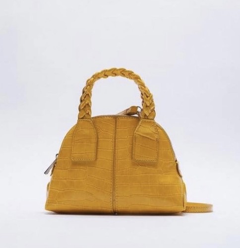 Zara yellow croc braided mini - braided,
