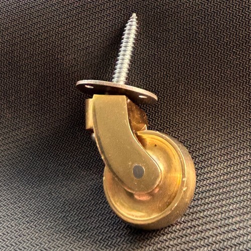 Solid polished brass castor - polished,