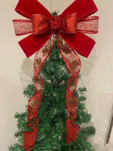 Red christmas tree - christmas, topper