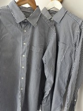 Stephens Brothers Striped Shirts X 2 100% cotton Blue White 17.5
