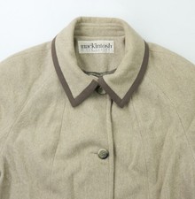 Mackintosh of New England Wool Coat Womens Size 16 Overcoat Beige Grey USA Made