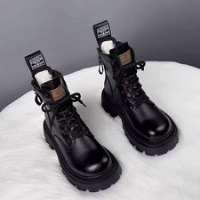 Winter Women's Side Zipper Ankle Boots with Artificial Plush Thick Heel