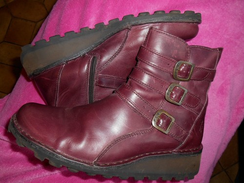 Fly london burgundy leather - london-,