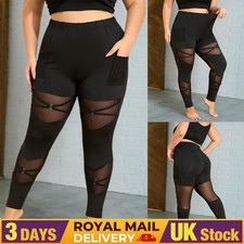 Womens Plus Size Mesh Leggings