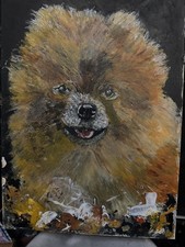 Oil Pastel Pomeranian Dog
