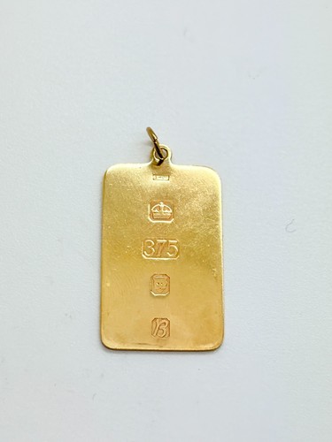 9ct yellow solid gold ingot - yellow,