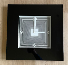 Black Square Diamantini Domeniconi Geometric Lines Wall Clock Quartz Italy