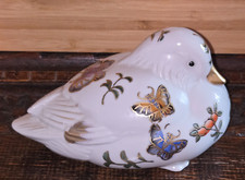 Andrea By Sadek Porcelain Dove Figure Hand Painted Butterfly Design 