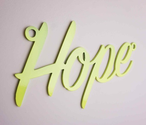 Hope steel metal hanging - 'hope',