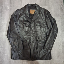 Ciro Citterio Mens Black Real Leather Vintage Jacket Size Large