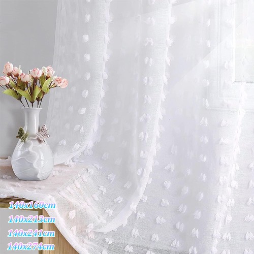 White pom curtains - pom,