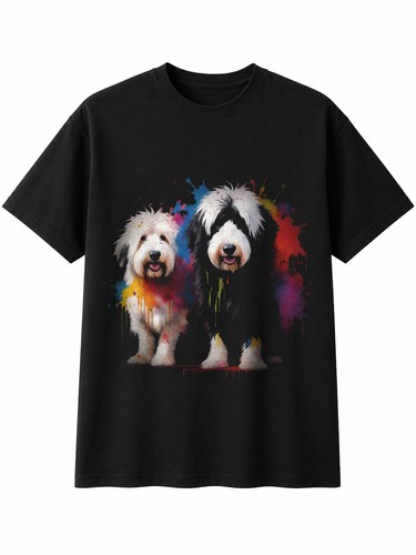 Old english sheepdog splash - old,