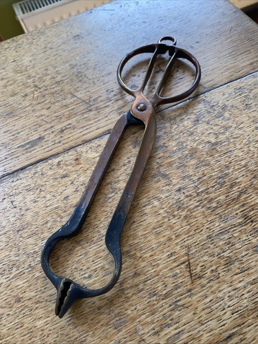 Antique brass coal tongs - antique,