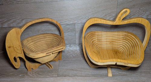 Collapsible wood fruit bowls - collapsible,
