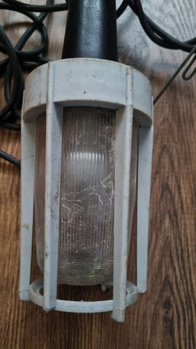 Vintage garage caged lamp - garage,