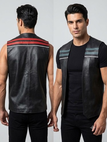 Men black genuine lambskin - men's,