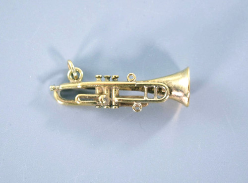 Vintage gold gilt trumpet - gold,