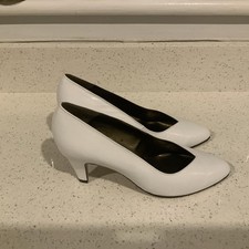 BALLY White Ladies Shoes Leather Heeled Court Uk 5 eu 38 immaculate classic