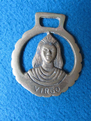Vintage horse brass virgo - virgo, star