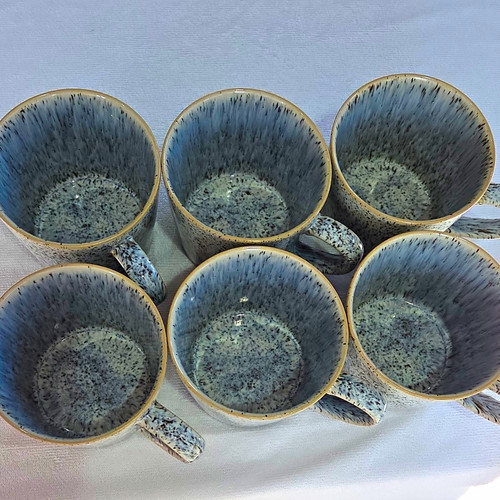 Denby set blue beige - 6, blue/beige