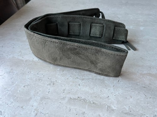Suede guitar strap olive - guitar,