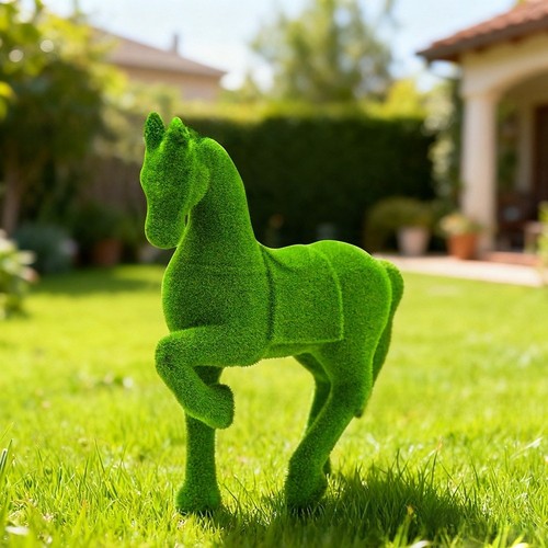 Resin horse garden ornament - resin,
