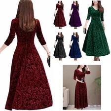 UK Women's Elegant Velvet Long
