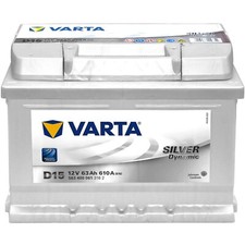 027 Varta D15 Silver Dynamic Car Battery 12V 63Ah 610CCA