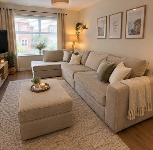 Corner sofa 310x150cm plush - sofa,
