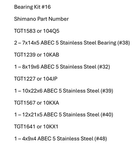 Bearing kit shimano - -,