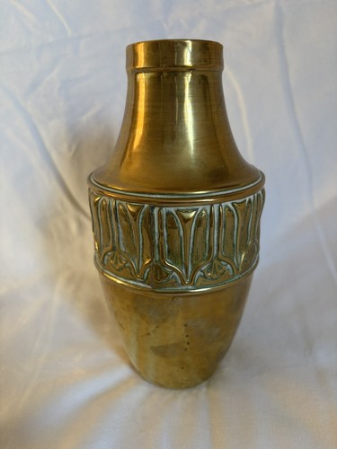 Art nouveau brass vase hand - art,
