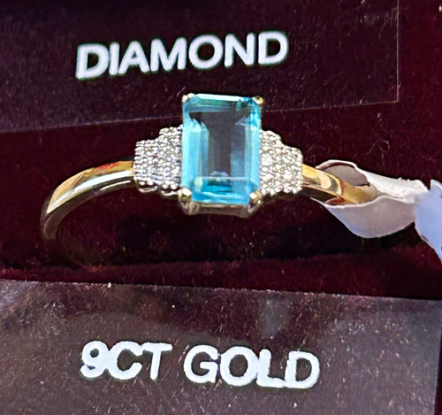 9ct yellow gold - yellow, emerald-cut