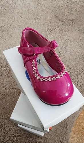 Girls fuschia patent flat - girls,