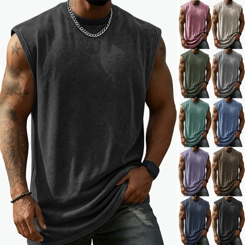 Men sleeveless henley tank - henley,