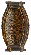 Woven Straw Baskets Oval Wood
