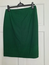 Emerald Green Pencil Skirt Pure Fine New Wool. Lined. Size 14