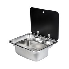 Sink With Tempered Glass Lid for Campervan Motorhome Caravan Camper Kitchen KY