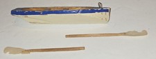 Vintage Germany Wooden Row Boat Ornament w/Oars Christmas Dresden? German