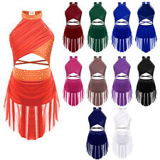 UK Kids Girls Ballet Lyrical Dance Dress Gymnastics Leotards Performance Costume