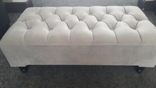 Silver Footstool Bench