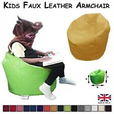 Kids FAUX LEATHER Bean Bag Tub Chair Children Seat Lounger Couch Gaming