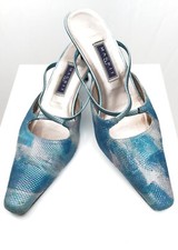 Magrit Blue Faux Snake Strappy