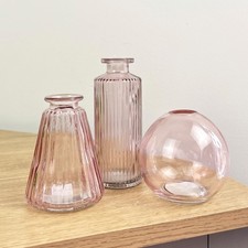 Pink Glass Bud Vase Flowers
