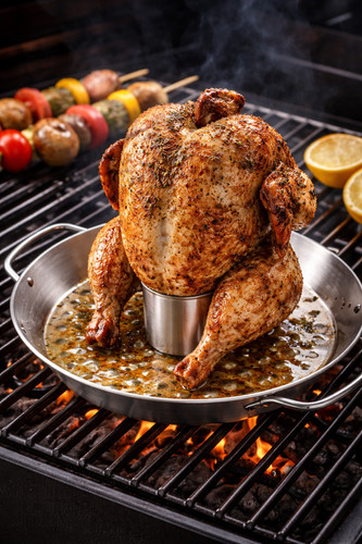 Bbq beer can chicken holder - can,